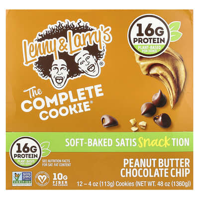 The Complete Cookie®, Peanut Butter Chocolate Chip, 12 Cookies, 4 oz (113 g) Each