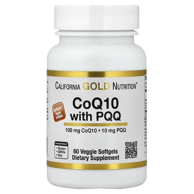 CoQ10 with PQQ, Ubiquinone USP, Tapioca Veggie Softgel with Sunflower Lecithin, 60 Veggie Softgel