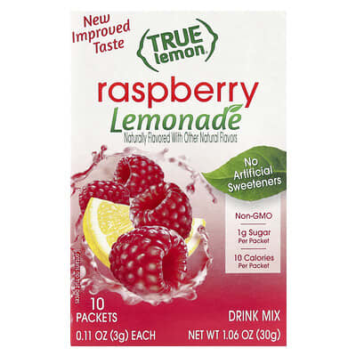 True Lemon® Raspberry Lemonade, 10 пакетиков, 0.11 oz (3 g) каждый
