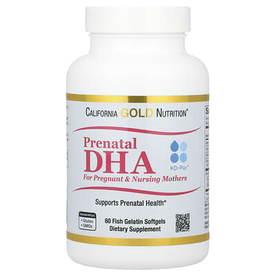 Prenatal DHA, Omega-3 Fatty Acids DHA and EPA plus Choline for Pregnant and Nursing Mothers, 60 Fish Gelatin Softgels (620 mg per Softgel)