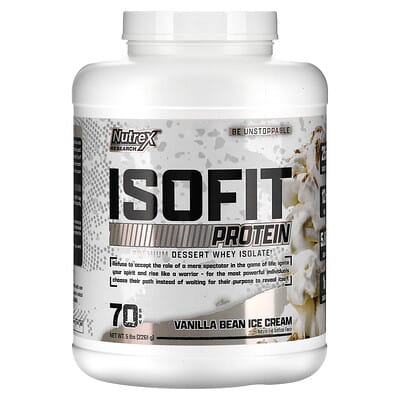 Протеин IsoFit Protein Vanilla Bean Ice Cream, 5 lb (2,261 g)
