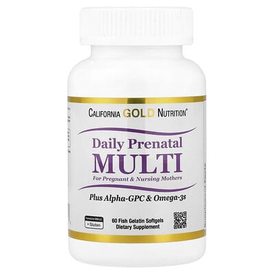 Prenatal MultiVitamin with Alpha-GPC and Omega-3s, 60 Fish Gelatin Softgels