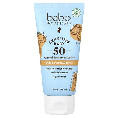 Sensitive Baby, Mineral Sunscreen Lotion, SPF 50, Fragrance Free, 3 fl oz (89 ml)