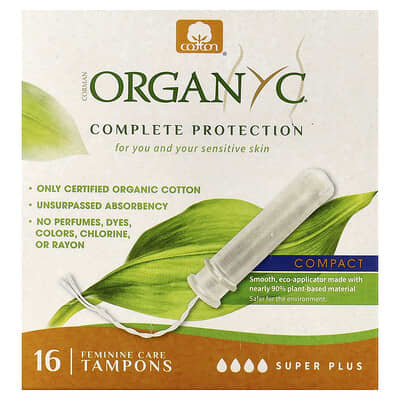 Женские тампоны Organyc, компактные, Super Plus, 16 шт.