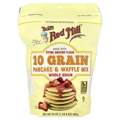 10 Grain Pancake & Waffle Mix, Whole Grain, 24 oz (680 g)