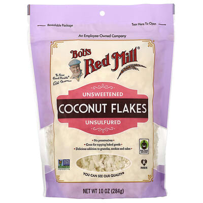 Coconut Flakes, Unsulfured, Unsweetened, 10 oz (284 g)
