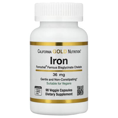Ferrochel® Железо (бисглицинат), 36 mg, 90 веганских капсул