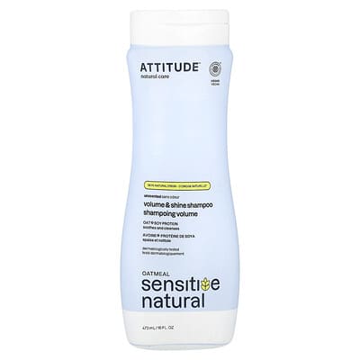 Шампунь ATTITUDE Oatmeal Sensitive Natural, Volume & Shine, Unscented, 16 fl oz (473 ml)