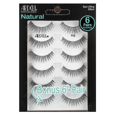 Natural Lashes, 110, 6 Pairs
