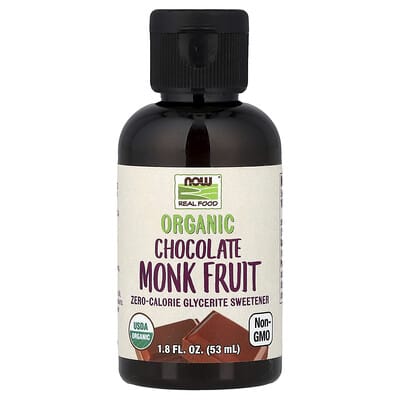 Real Food органический подсластитель из плодов монаха, шоколад, 1.8 fl oz (53 ml)