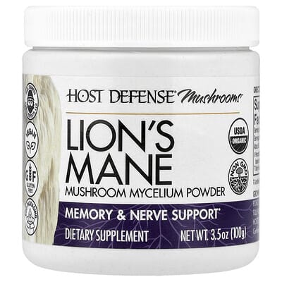 Mushrooms™, Lion's Mane, Mushroom Mycelium Powder, 3.5 oz (100 g)