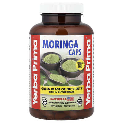 Moringa Caps, 180 вегетарианских капсул