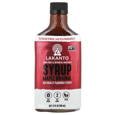 Lakanto Maple Original сироп, на основе плодов монаха и эритрита, 13 fl oz (384 ml)