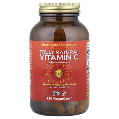 HealthForce Superfoods Truly Natural™ Vitamin C, 120 веганских капсул