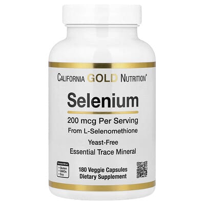 Selenium, Yeast-Free, 200 mcg, 180 Veggie Capsules