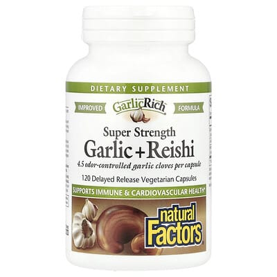 GarlicRich®, Super Strength Garlic + Reishi, 120 Delayed Release Vegetarian Capsules