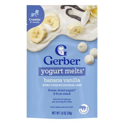 Gerber Yogurt Melts®, 8+ месяцев, банан-ваниль, 1 oz (28 g)