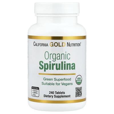 Organic Spirulina, 240 Tablets (500 mg per Tablet)