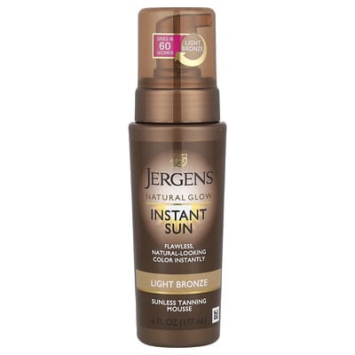 Мусс для автозагара Natural Glow, Instant Sun, Light Bronze, 6 fl oz (177 ml)