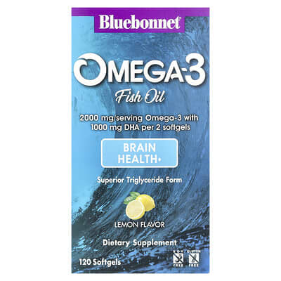 Omega-3 Fish Oil, Lemon, 120 Softgels