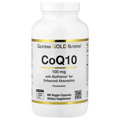 CoQ10, Ubiquinone USP с экстрактом черного перца Bioperine®, повышенная биодоступность, 100 mg, 360 веганских капсул