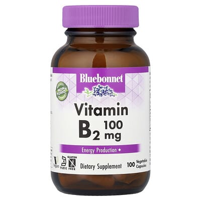 Витамин B2, 100 mg, 100 вегетарианских капсул