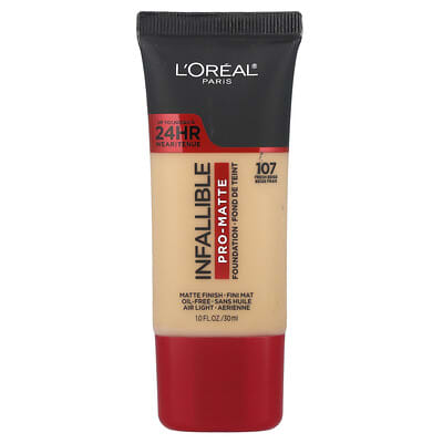 Infallible, Pro-Matte Foundation, 107 Fresh Beige, 1 fl oz (30 ml)