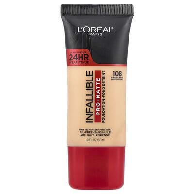 Infallible, Pro-Matte Foundation, 108 Caramel Beige, 1 fl oz (30 ml)