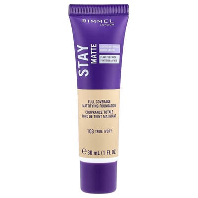 Stay Matte, полнопокрывающий матирующий тональный крем, 103 True Ivory, 1 fl oz (30 ml)