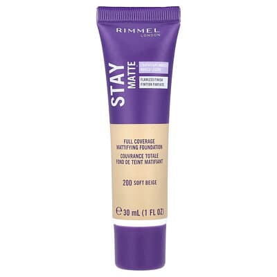 Stay Matte, Full Coverage Mattifying Foundation, 200 Soft Beige, 1 fl oz (30 ml)