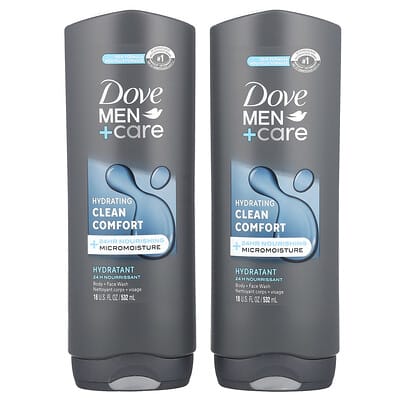 Men+Care, Clean Comfort, Body and Face Wash, 2 Pack, 18 fl oz (532 ml) Each