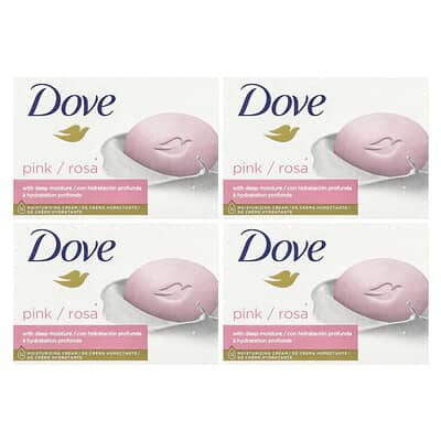Beauty Bar Soap with Deep Moisture, Pink, 4 Bars, 3.75 oz (106 g) Each
