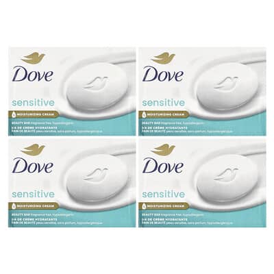 Dove мыло для тела, для чувствительной кожи, без отдушек, 4 куска, 3.75 oz (106 g) каждый