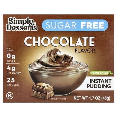 Plant-Based Instant Pudding, Chocolate, 1.7 oz (48 g)