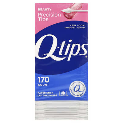 Precision Tips Paper Stick Cotton Swabs, 170 Swabs