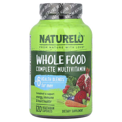 NATURELO Whole Food Complete Мультивитамины, Мужской, 120 растительных капсул
