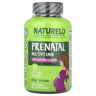 Prenatal Multivitamin With Folate, Iron & Calcium, 180 Vegetarian Capsules