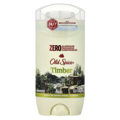 Дезодорант Timber, сандал + кипарис, 3 oz (85 g)