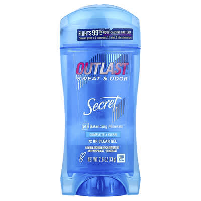 Outlast®, дезодорант-гель Clear, 72 HR, Completely Clean, 2.6 oz (73 g)