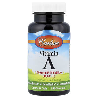 Vitamin A, 3,000 mcg RAE (10,000 IU), 250 Soft Gels