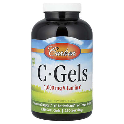 Желе витамин C Carlson C-Gels, 1,000 mg, 250 мягких капсул