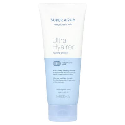 Super Aqua, очищающая пенка с ультра-гиалуроновой кислотой, 6.76 fl oz (200 ml)