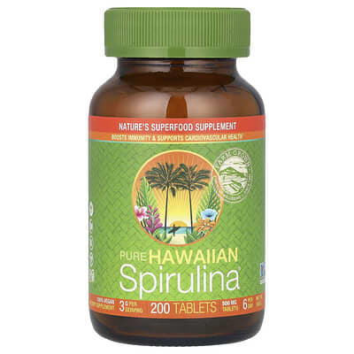 Pure Hawaiian Spirulina®, 500 mg, 200 Tablets