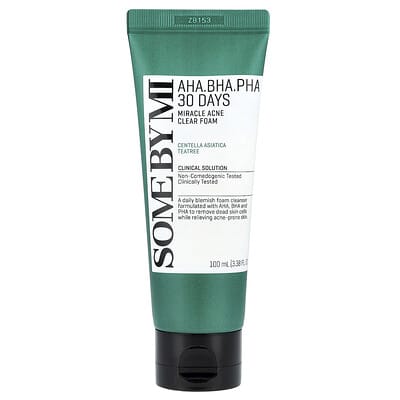 AHA, BHA, PHA 30 Days Miracle Acne Clear пена для умывания, 3.38 fl oz (100 ml)