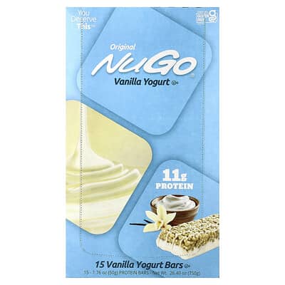Protein Bars, Vanilla Yogurt, 15 Bars, 1.76 oz (50 g) Each
