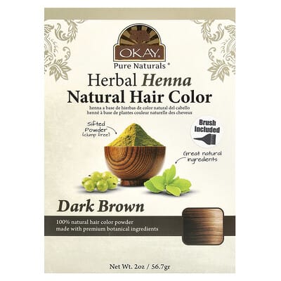 Herbal Henna Natural Hair Color, Dark Brown, 2 oz (56.7 g)