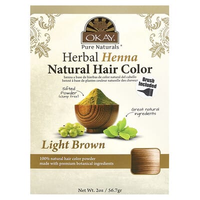 Herbal Henna Natural Hair Color, Light Brown,  2 oz (56.7 g)