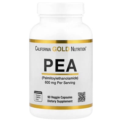 PEA (Пальмитоилэтаноламид), 90 вегетарианских капсул (300 мг на капсулу)