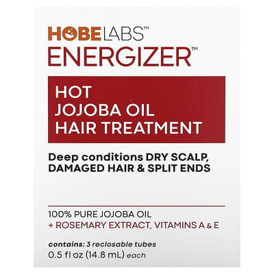 Energizer™, Hot Jojoba Oil Hair Treatment, 3 Reclosable Tubes, 0.5 fl oz (14.8 ml) Each