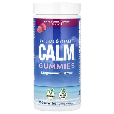 CALM®, жевательные конфеты с магнием, малина-лимон, 120 штук (83 mg на одну конфету)